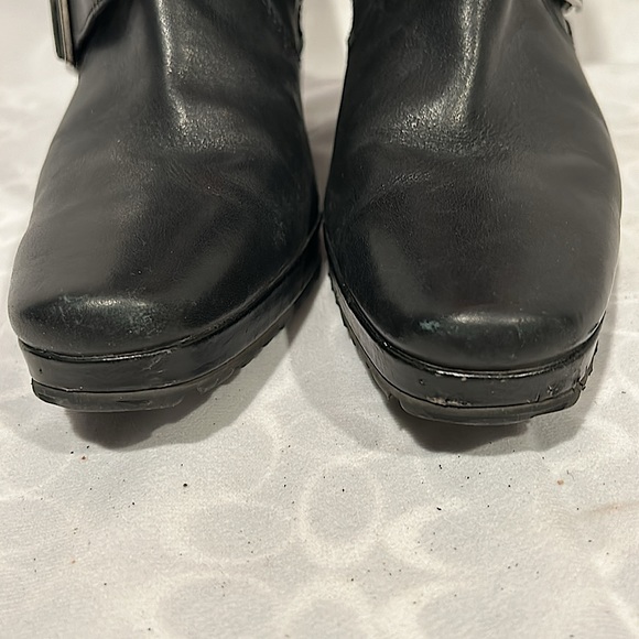 Harley-Davidson Sexy Black Leather Wedge Heel Moto Boots Shoes **Size 8**🔥🔥 - Picture 9 of 10